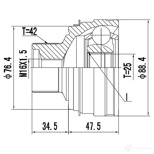 Наружный шрус ZIKMAR 1425584141 z87458r DM4 HMT изображение 0