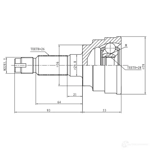 Наружный шрус ZIKMAR 1425582208 z87264r CWX DO изображение 0