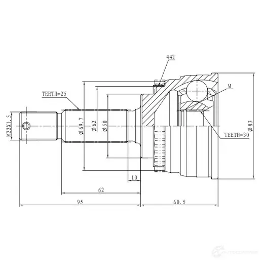 Наружный шрус ZIKMAR 1425581750 z87296r 3D JWGK