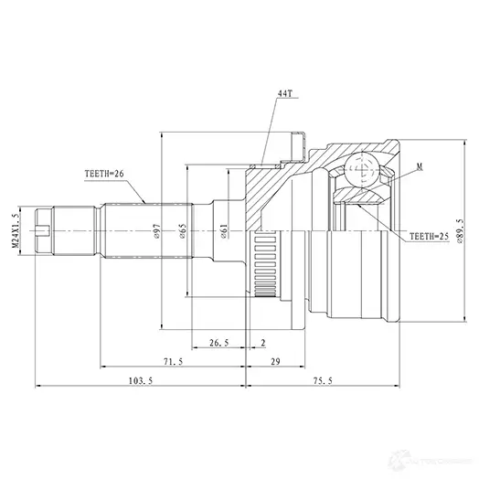 Наружный шрус ZIKMAR z87276r QHQYW I 1425581003 изображение 0