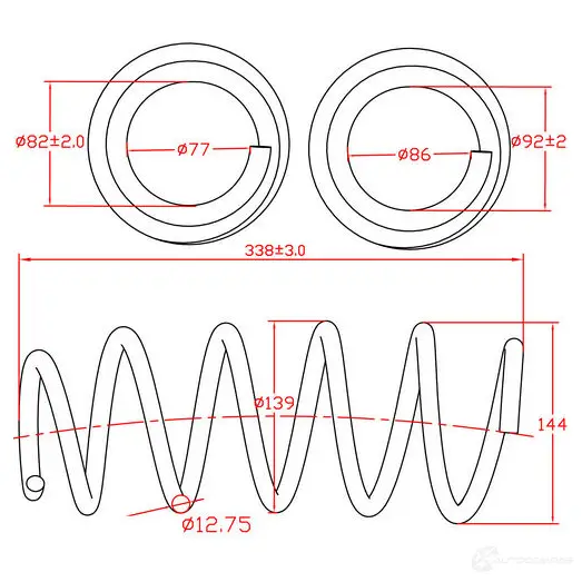 Пружина подвески передняя ZIKMAR z48157r 1440238060 6TY TFQU