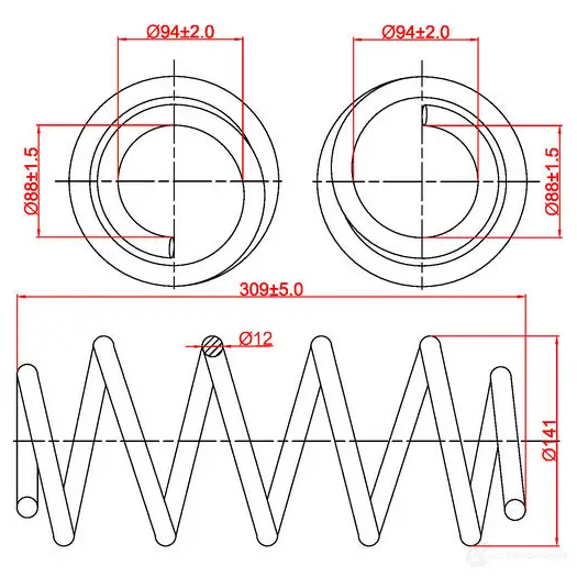 Пружина подвески передняя ZIKMAR MB BS3CD z48042r 1440238138