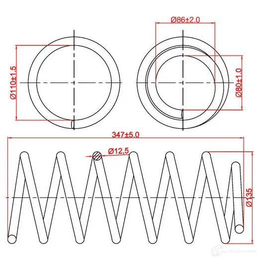 Пружина подвески передняя ZIKMAR z48055r 1A 8QGQ9 1440238139