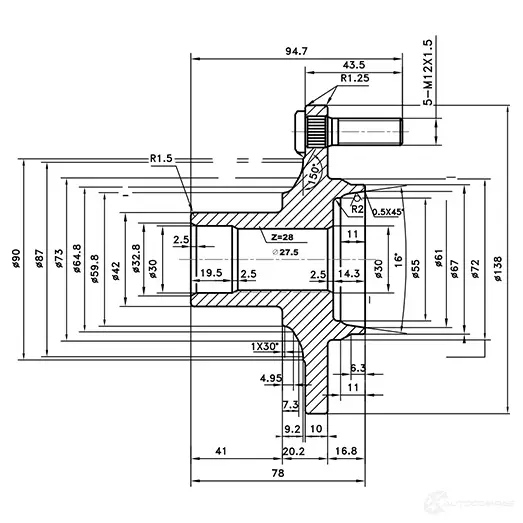 Ступица колеса ZIKMAR MBE1 M7 1440239455 z89686r изображение 1