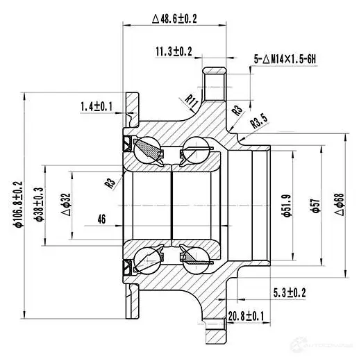 Ступица колеса ZIKMAR 1425584305 WKO9 9 z89175r изображение 2