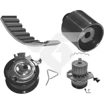 Водяной насос, помпа + комплект зубчатого ремня HUTCHINSON GCGBZ S X54N 1986829 KH 194WP67 изображение 0