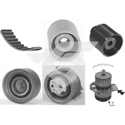 Водяной насос, помпа + комплект зубчатого ремня HUTCHINSON 1987098 DXY B5 F5AXBR KH 421WP67
