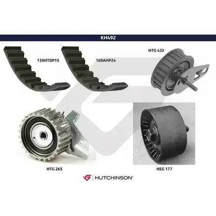 Комплект ремня ГРМ HUTCHINSON 7 JMUQZ MCAHLF 1987188 KH 492 изображение 0