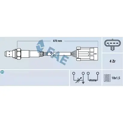 Лямбда зонд, кислородный датчик FAE 1991301 8435050619513 5DE4N H 77194 изображение 0