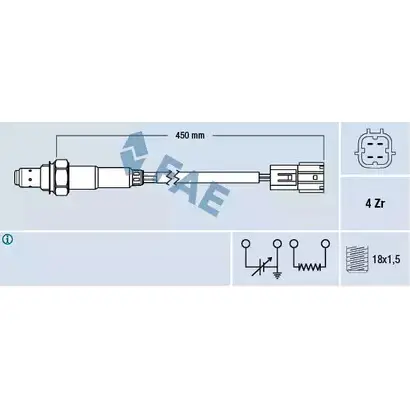 Лямбда зонд, кислородный датчик FAE 1991494 8435050626092 77394 2Q0 X4F1 изображение 0