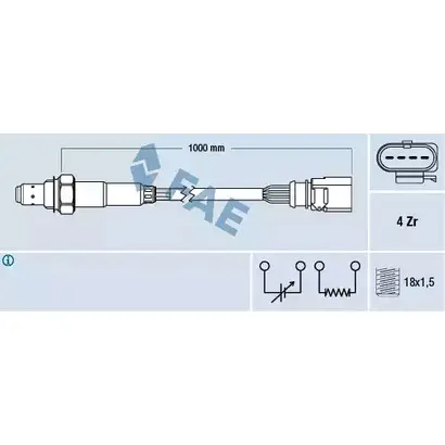 Лямбда зонд, кислородный датчик FAE 8435050637982 1991498 77398 CIF CE2 изображение 0