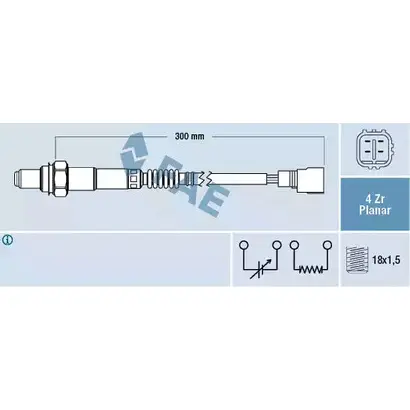 Лямбда зонд, кислородный датчик FAE 77455 1991551 8435050637654 INF QD7 изображение 0