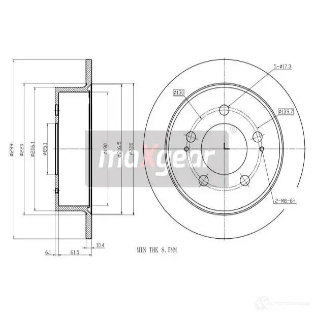 Тормозной диск MAXGEAR IU MRDXL 193199 1228280661