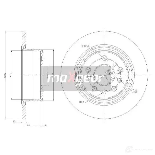 Тормозной диск MAXGEAR 2835949 2 KUUX 190738