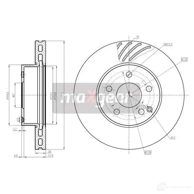 Тормозной диск MAXGEAR RG RDON 2837501 191953 изображение 0