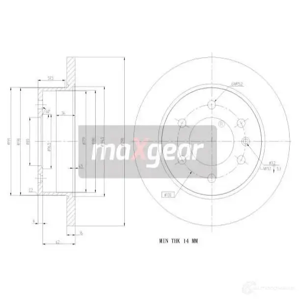 Тормозной диск MAXGEAR WE 3ZW 2836854 191235 изображение 0