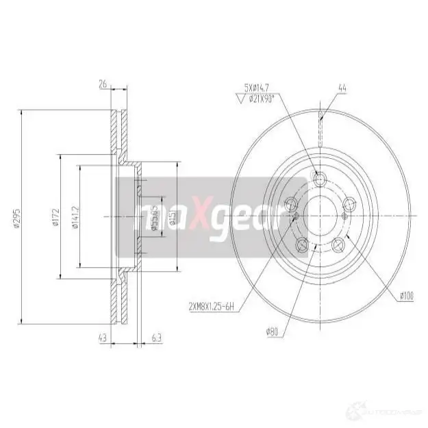 Тормозной диск MAXGEAR MZ NV5E 190969max 2836404 изображение 0