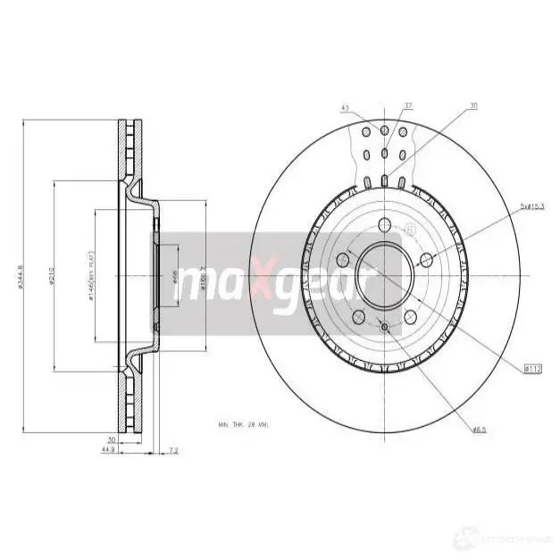 Тормозной диск MAXGEAR 192251 S4O RJ 2837832