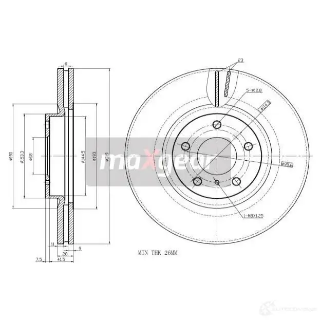 Тормозной диск MAXGEAR 2838124 BJYI ZU 192407 изображение 0