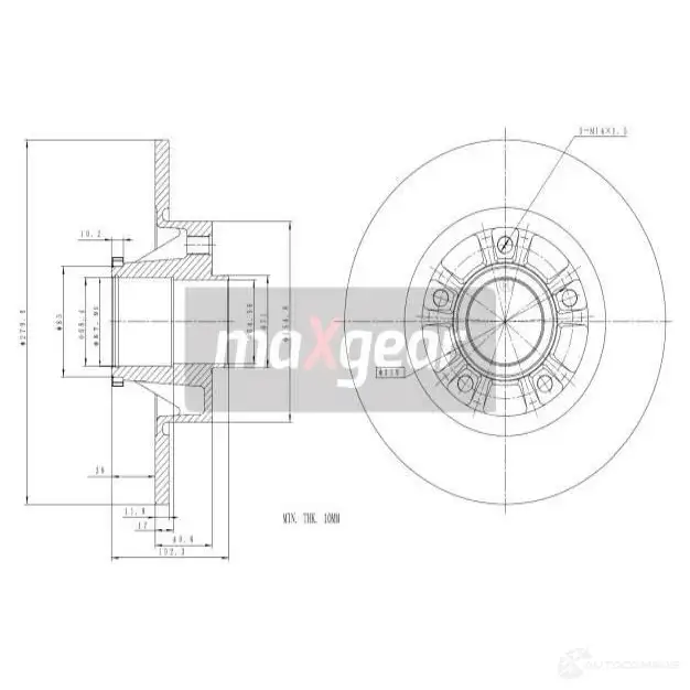 Тормозной диск MAXGEAR 2837455 191911 ZUPC I изображение 0