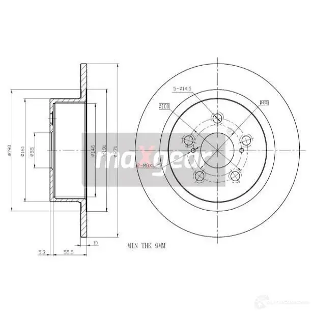 Тормозной диск MAXGEAR 1425005064 J Q1WXNL 191013max