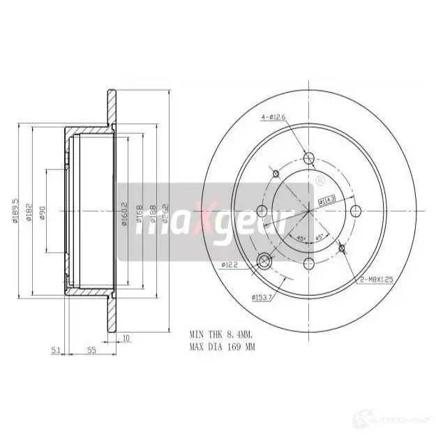 Тормозной диск MAXGEAR AGXZPB G 1424435560 192557max