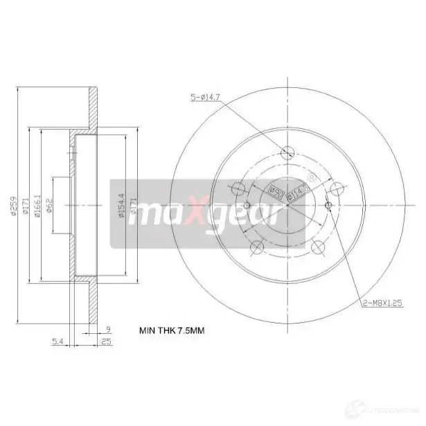 Тормозной диск MAXGEAR 192467 X JBLFN 2838238