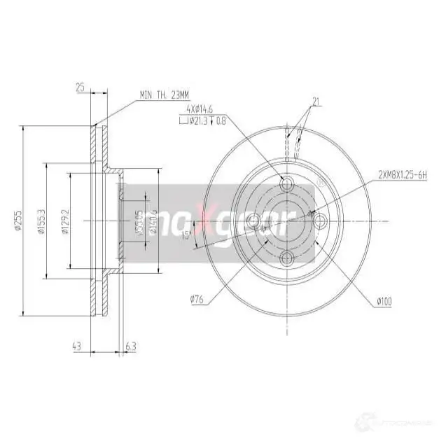 Тормозной диск MAXGEAR CC7 WQ 190777 2836046