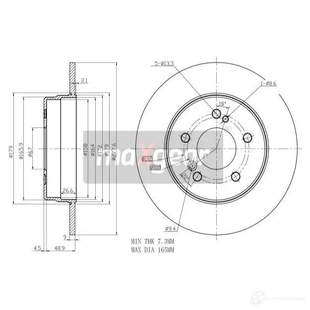 Тормозной диск MAXGEAR K3ZN 2 2835917 190726 изображение 0