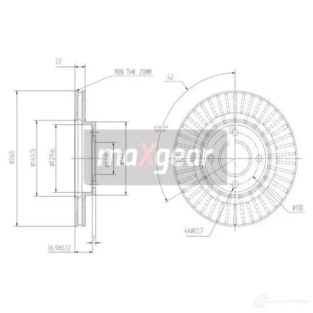 Тормозной диск MAXGEAR 1228280731 193218 ML JSO