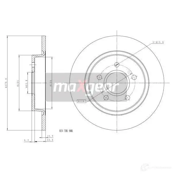 Тормозной диск MAXGEAR P6BPF CX 2836795 191205max изображение 1