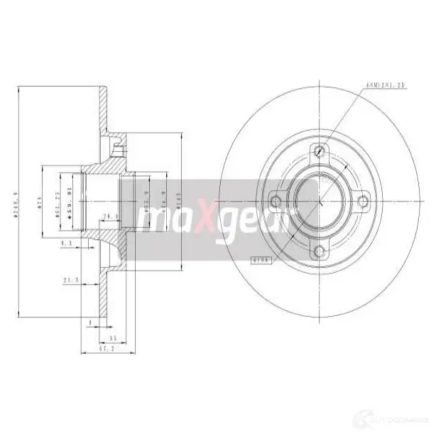 Тормозной диск MAXGEAR 2836941 7HWEJO 8 191277