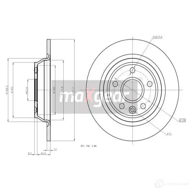 Тормозной диск MAXGEAR 2837356 03VM W 191853