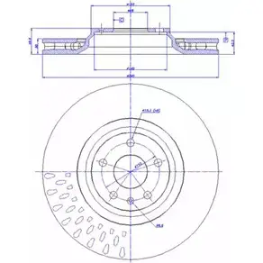 Тормозной диск CAR 142.1433 ref. RD: 3624 ref. IB: AD 95 1V 1993492 изображение 0