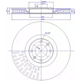 Тормозной диск CAR 1993739 ref. IB: CR 52 1V 142.1671 ref. RD: 1339 изображение 0