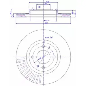 Тормозной диск CAR ref. IB: CR 54 1V ref. RD: 1384 142.1717 1993785