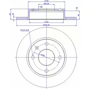 Тормозной диск CAR ref. RD: 187 ref. IB: FR 28 1P 1994035 142.263 изображение 0