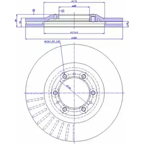 Тормозной диск CAR ref. RD: 3351 142.491 1994220 ref. IB: OP 37 1V изображение 0