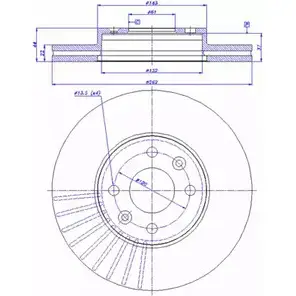 Тормозной диск CAR ref. IB: RN 32 1V 1994282 ref. RD: 3119 142.557 изображение 0