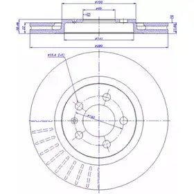 Тормозной диск CAR 1994384 142.711 ref. RD: 3124 ref. IB: VW 25 1V изображение 0