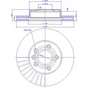 Тормозной диск CAR ref. IB: VW 37 1V ref. RD: 3282 1994430 142.760 изображение 0