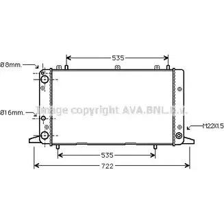 Радиатор охлаждения двигателя AVA QUALITY COOLING RMDS0FO 2017708 AI2053 VW TNZ