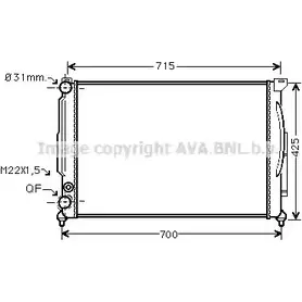 Радиатор охлаждения двигателя AVA QUALITY COOLING F O9KF 4045385002429 AI2108 2017741