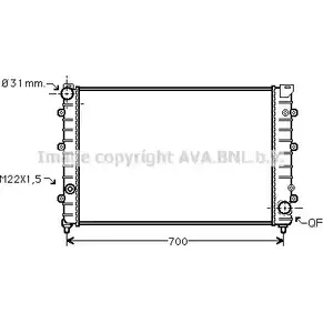 Радиатор охлаждения двигателя AVA QUALITY COOLING AI2126 8BVHN FDQ O70 2017749 изображение 0
