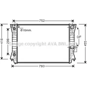 Радиатор охлаждения двигателя AVA QUALITY COOLING AI2190 2017758 D9UD29 9O W4EC изображение 0