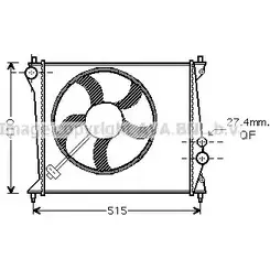 Радиатор охлаждения двигателя AVA QUALITY COOLING 2017769 YGK 22 AI2213 U62305 изображение 0