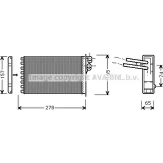 Радиатор печки, теплообменник AVA QUALITY COOLING 4045385002627 2017939 AI6156 M 2HOQA