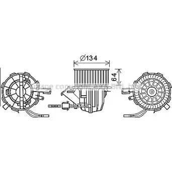 Моторчик вентилятора печки AVA QUALITY COOLING 69FT5 2D 2017973 AI8391 4045385212255