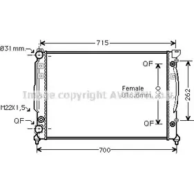 Радиатор охлаждения двигателя AVA QUALITY COOLING AIA2109 N3 74LD3 2017994 4045385094981