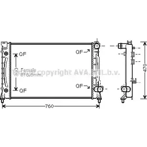 Радиатор охлаждения двигателя AVA QUALITY COOLING 2018002 AIA2158 4045385165186 P09LU I0